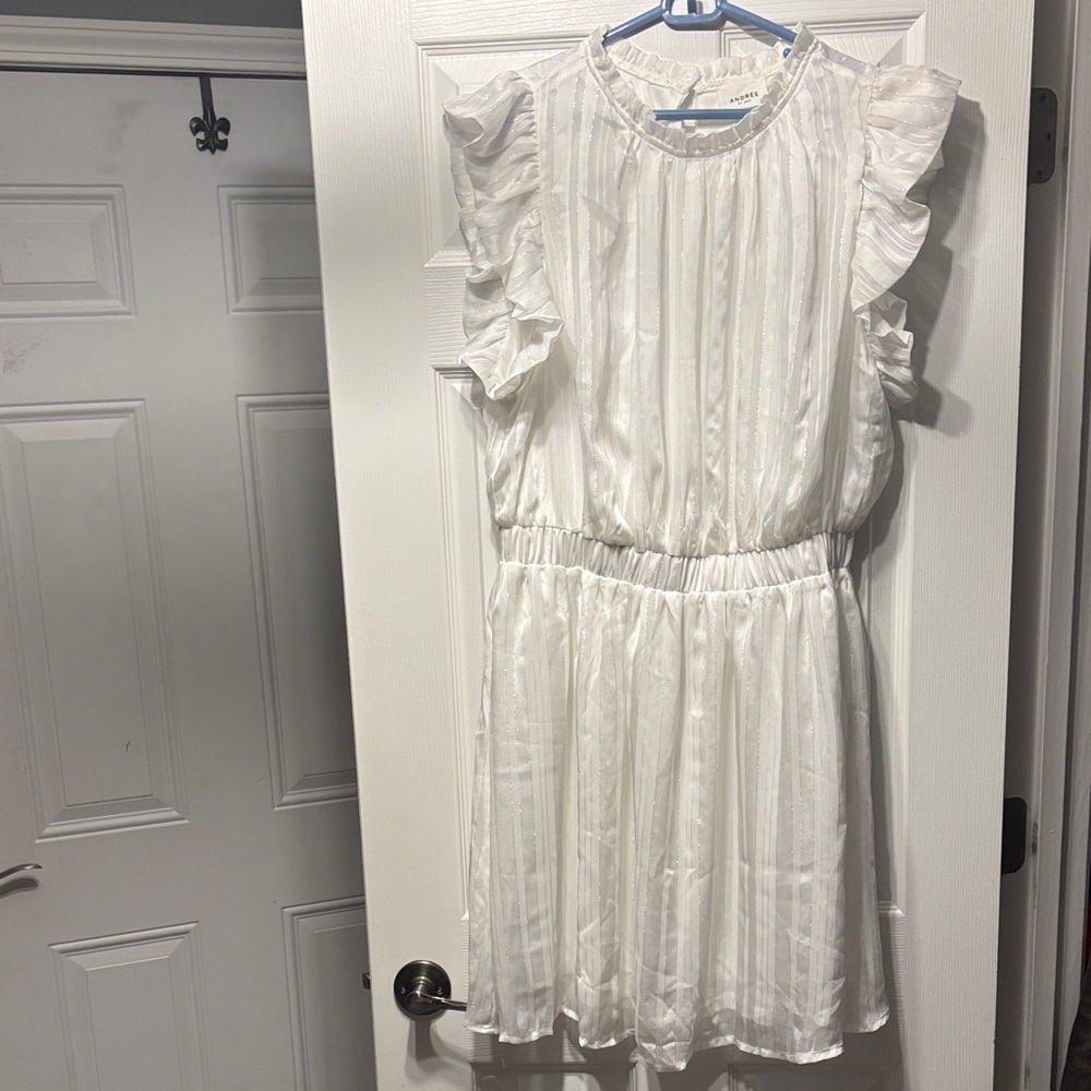 ANDREE BY UNIT White Ruffled Kids Dress